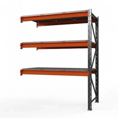 Секция приставная стеллажа металлического Оптима, 2000x1530x785 мм. Полки: 3 шт. метал.