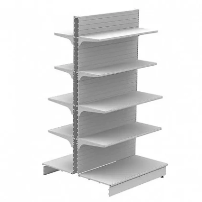 Стеллаж торговый островной дополнительный с плинтусом без заглушки (1550x1000x500) 10 полок